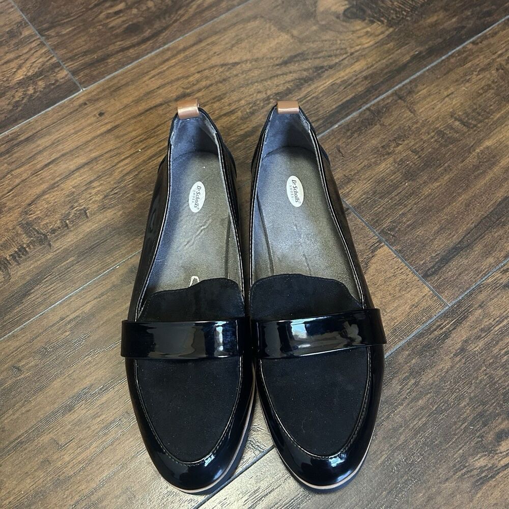 Dr Scholl’s Webster Loafer Patent Leather Faux Suede Size 8.5M Office